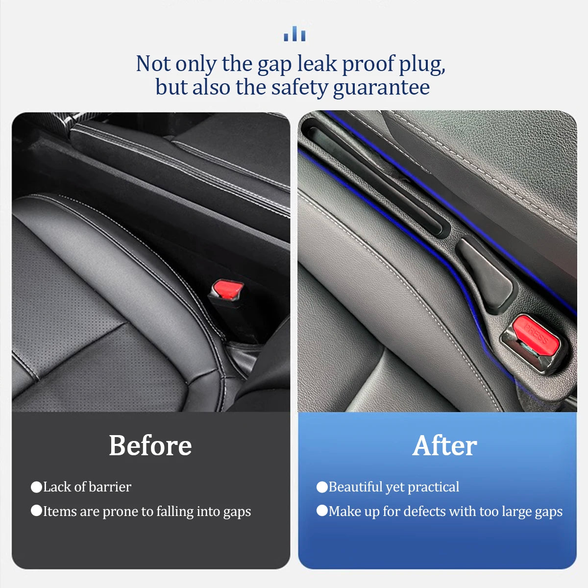 2pcs/set Universal Car Seat Side Sealing Strip Car seat gap strip