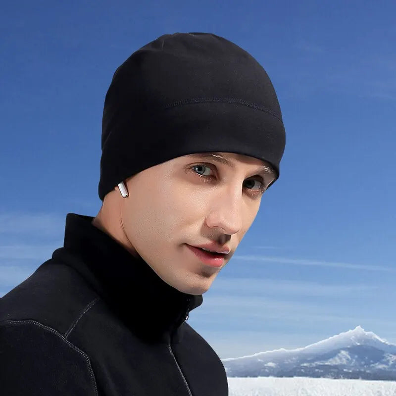 Men Polar Fleece Cap Winter Warm Outdoor Sports Skiing Cycling Hat