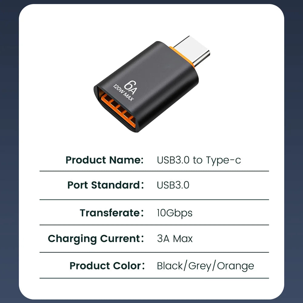 NNBILI 6A Type C To USB 3.0 OTG Adapter USB C Female To USB Male