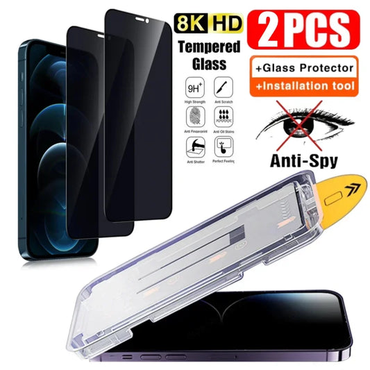 2Pcs Privacy Tempered Glass Screen Protector for IPhone 15 14 13 12 11