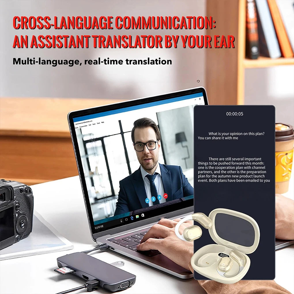 HYUNDAI Y16 Intelligent AI Translator Earphones Real Time AI Voice