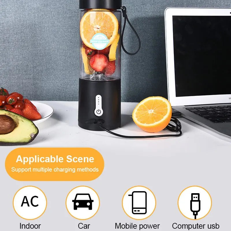 530ML Powerful Portable Blender for Smoothies Shakes USB Rechargeable