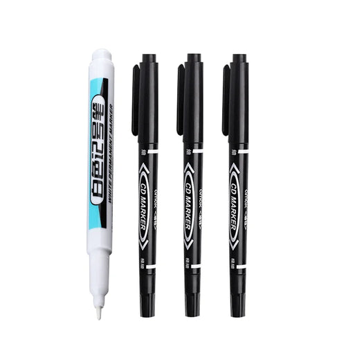 1/4Pcs White Permanent Paint Pen set for Wood Rock Plastic Leather