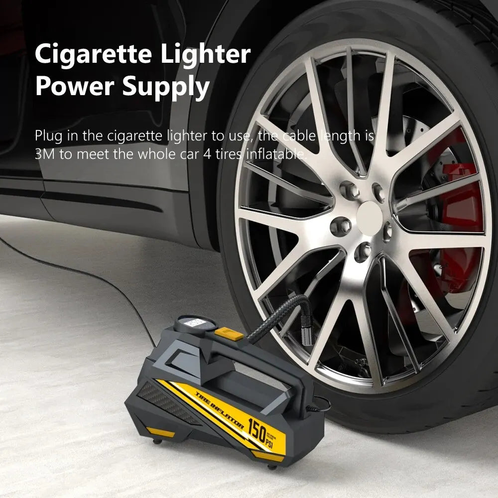 Corded Portable Car Air Pump Upgraded 12V 150PSI Electric Tire
