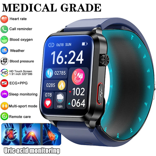 2024 New Medical Grade Smart Watch air Pump ECG True Accurately Blood