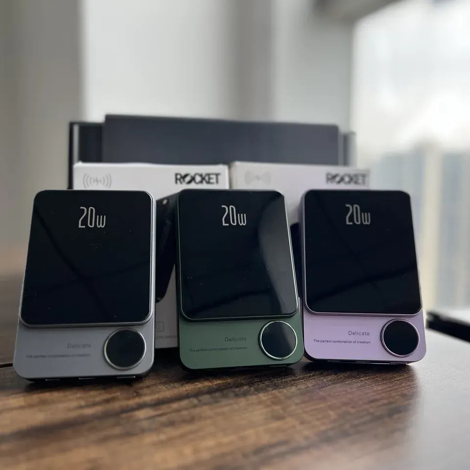 10000mAh Alloy Macsafe Powerbank Magnetic Power Bank Wireless Fast