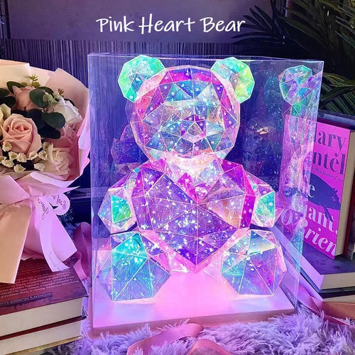 30cm Teddy Bear Doll Gift Lamp Colorful Sparkling Romantic Surprise