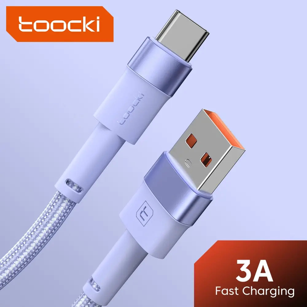 Toocki 2 Pack 3A USB C Cable Type C For Xiaomi 12t Pro Realme Redmi