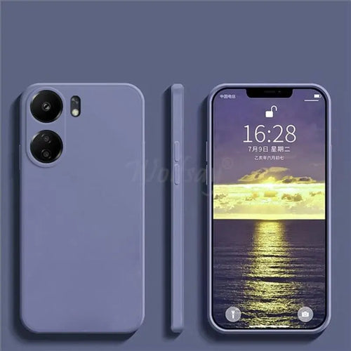 For Xiaomi POCO C65 Case Liquid Silicone Plain Rubber Fundas Protector