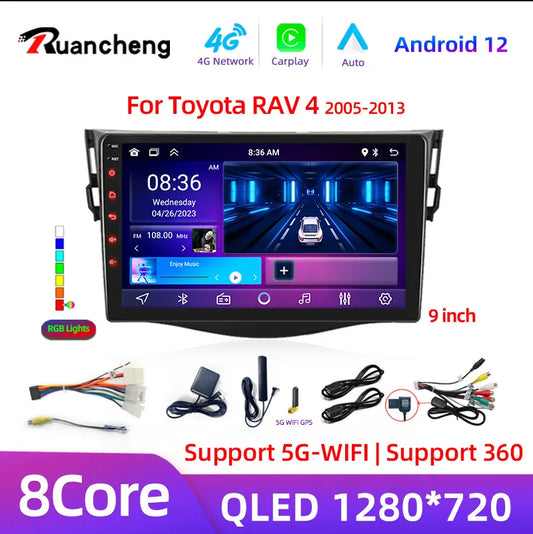 9" Android 12 Car Radio For Toyota RAV4 Rav 4 2005-2013 Multimedia