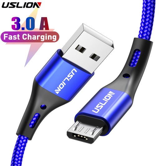 USLION 3A Micro USB Cable Fast Charging for Samsung Xiaomi Huawei