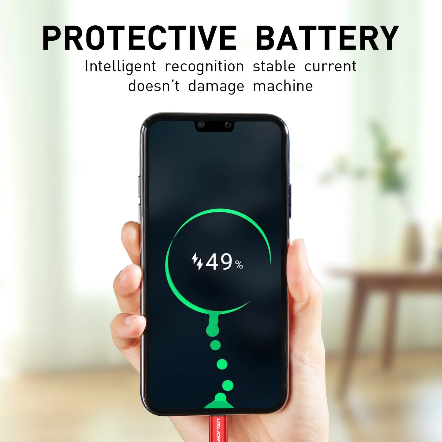 USLION 3A Micro USB Cable Fast Charge USB Data Cable Cord for Samsung