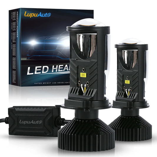 Y6D H4 LED Projector Headlight Bulbs Bi LED Lens Projector with Fan H4