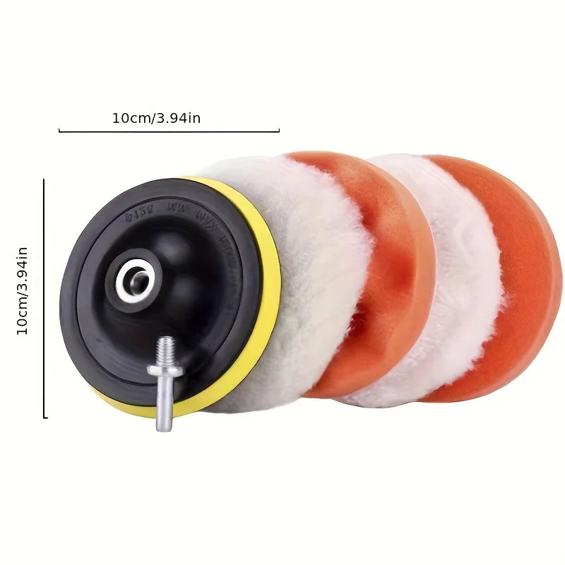 4-Inch Car Polishing and Waxing Set, 100mm Multi-Functional Buffing