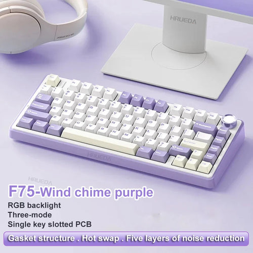 AULA F75 2.4G Wireless/Bluetooth/Wired Gaming Mechanical Keyboard RGB