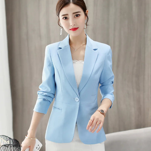 Royal Blue Suit Jacket Women's Stylish Slim Coat New Fall Women Blazer