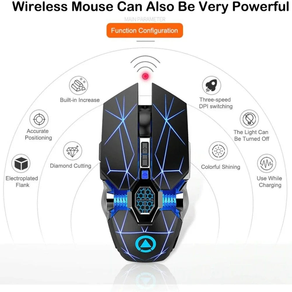 Wireless Optical 2.4G USB Gaming Mouse 1600DPI 7 Color LED Backlit