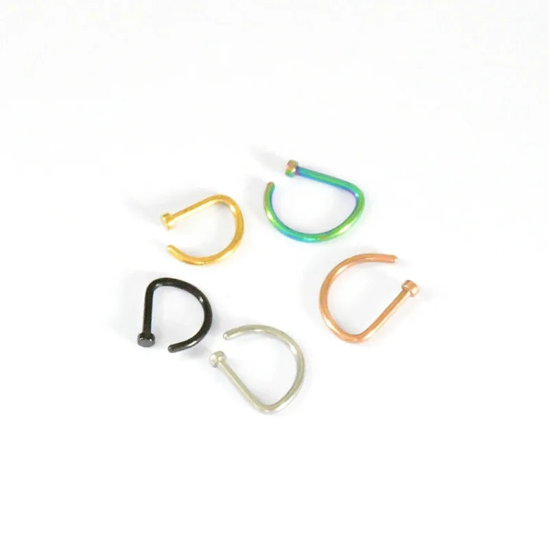 1pc Women Men Fake Piering Nose Ring Earrings, Fashion Punk Non