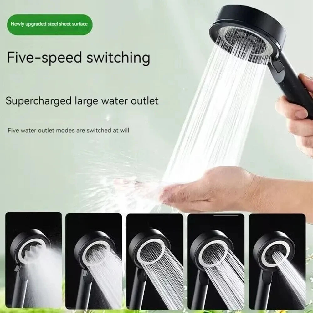 5 Modes Bathroom Shower Head Handheld High-Pressure Water Saver