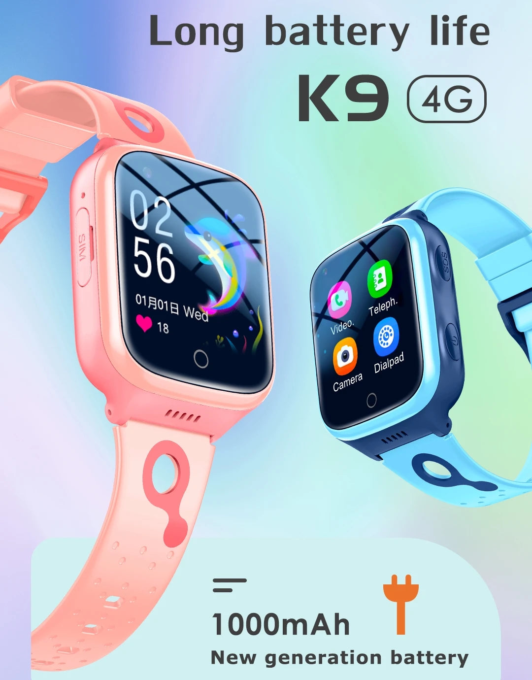 Children's Smart Watch Kids GPS Watch SOS 4G Sim Phone Smartwatch K9H