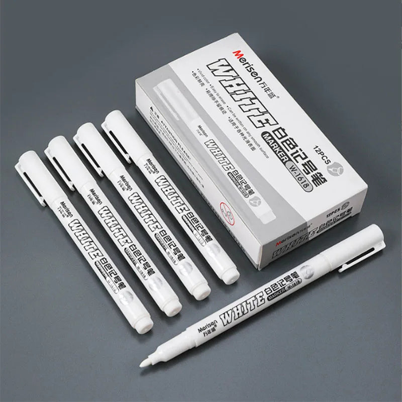 New 1/2/3PCS Waterproof Metal Marker Permanent White Paint Pen Washing