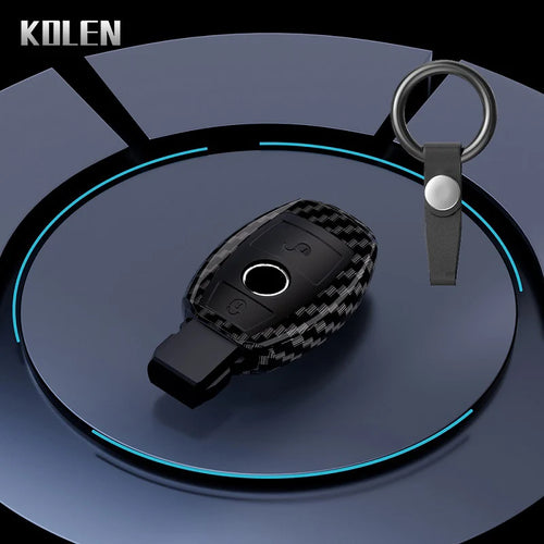 ABS Carbon Fiber Car Key Case Cover Shell For Mercedes Benz A B C E