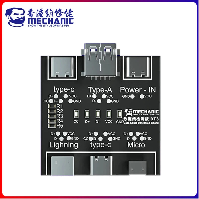 MECHANIC DT3 USB Cable Tester Data Cable Test PCB Board for IPhone