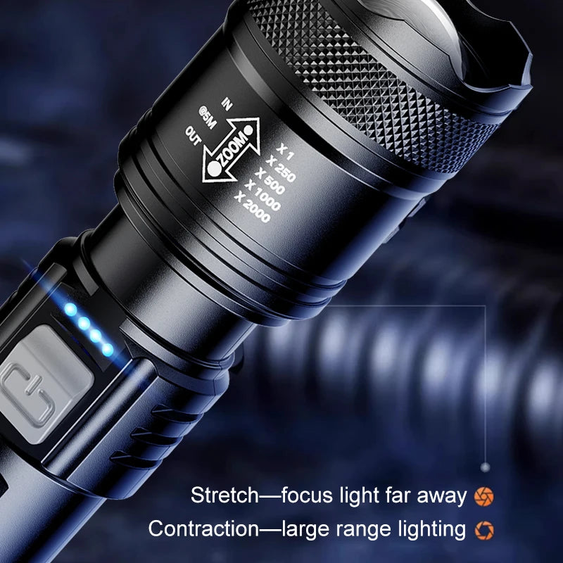 Fiash Light 1200Lumen strong light illumination zoom 18650 battery LED