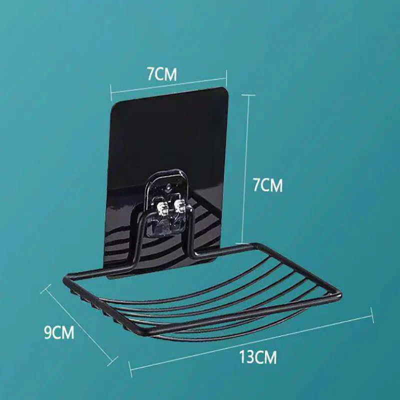 1pc-Stainless Steel Soap Rack Punch-free Nail-free Bathroom Single