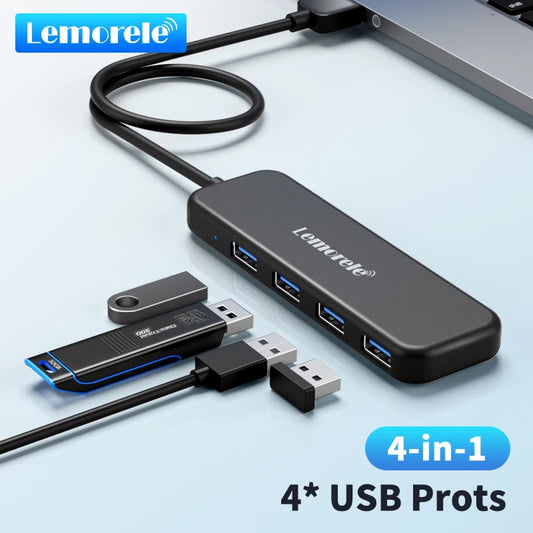 Lemorele USB HUB USB 3.0 Adapter 4 Ports Type A HUB OTG Adapter High
