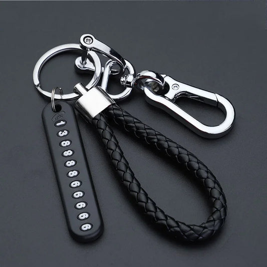 1pc Anti-Lost Car Keychain, Phone Number Card Keyring, Phone Number
