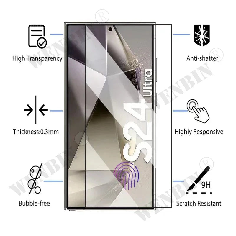 3 Pcs Tempered Glass For Samsung Galaxy S25 S24 S23 S22 Ultra Plus FE