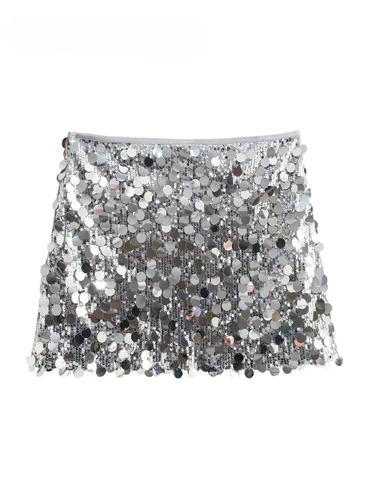 ASDS Mini Skirt For Women Sexy Sequin Short Skirts Vintage Y2k Women