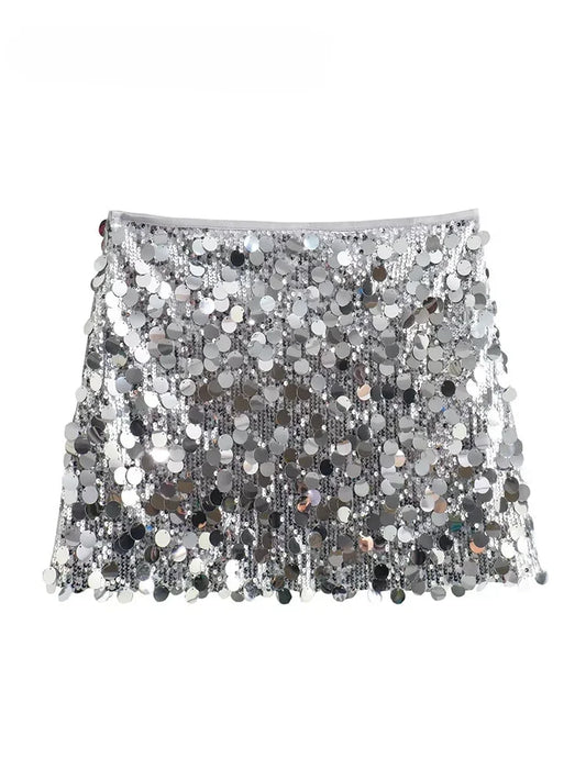 ASDS Mini Skirt For Women Sexy Sequin Short Skirts Vintage Y2k Women