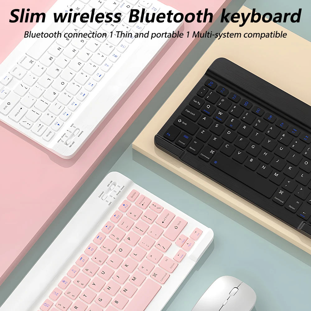 CASEPOKE 10 Inch Bluetooth Wireless Keyboard For Samsung Xiaomi Apple