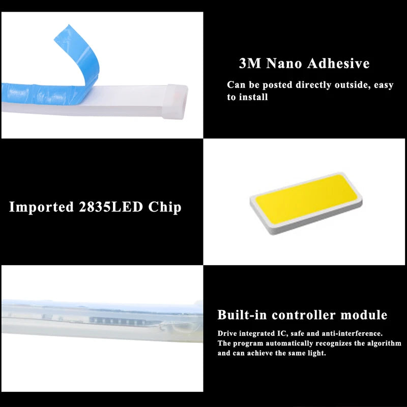 2pcs LED DRL Car Daytime Running Light Signal Lamp Flexible Decorative