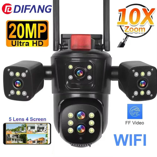 20MP WiFi Network Camera 10K Wireless Outdoor 10X Zoom Four Screen