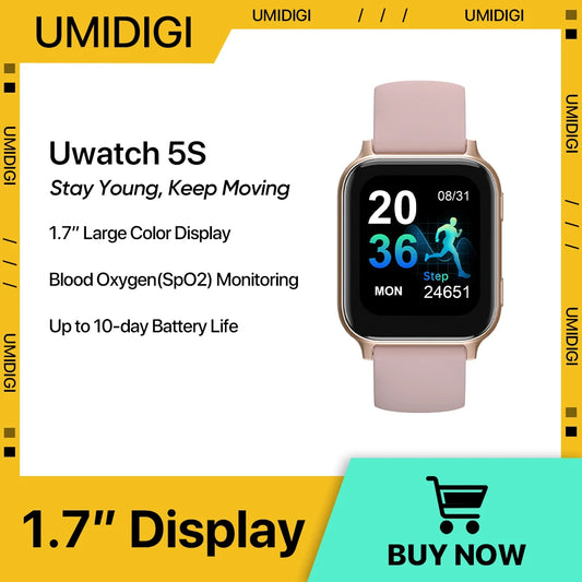 UMIDIGI Uwatch 5S Bluetooth Smart Watch 1.7" 5ATM Waterproof