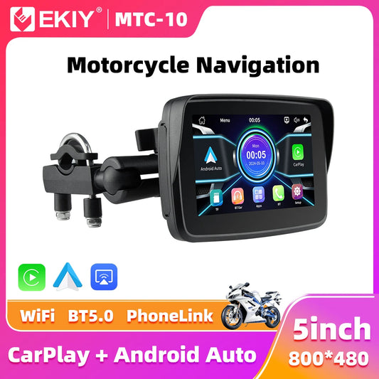 EKIY 5 inch Wireless CarPlay Moto Android Auto Portable Digital