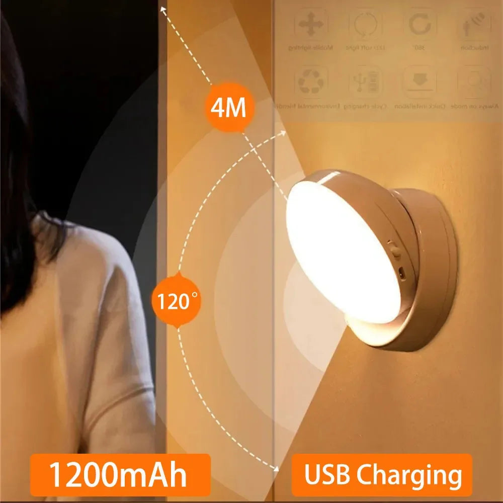 LED Night Light USB Charging Intelligent Human Induction For Bedside