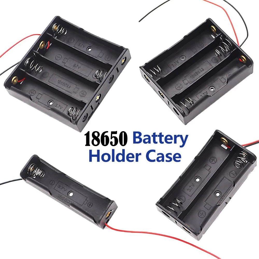 3pcs 18650 Battery Holder Box 1 Slot 3.7V Battery Storage Case 1/2/3/4