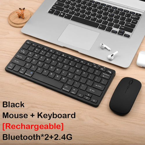 Bluetooth 5.0 & 2.4G Wireless Keyboard and Mouse Combo Mini Multimedia