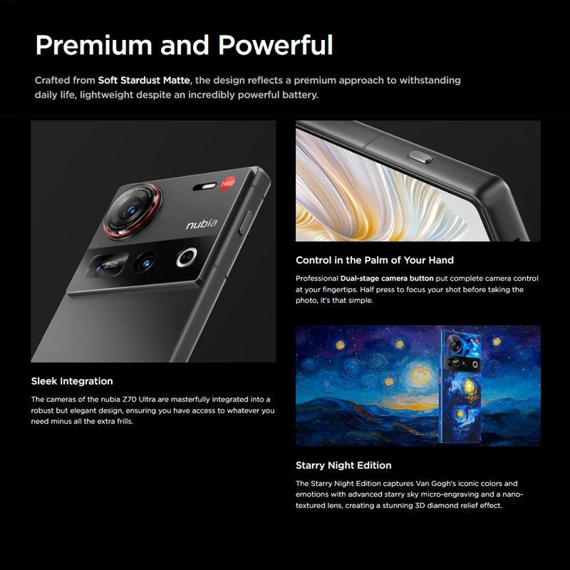 New Original Global Version Nubia Z70 Ultra NX733J Snapdragon 8 Elite