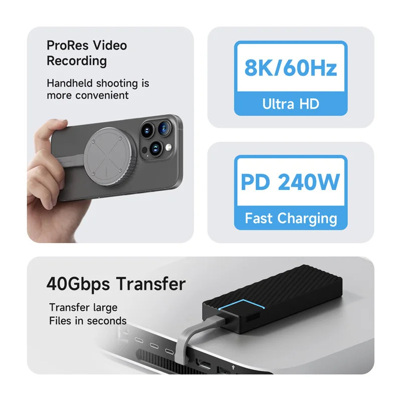 Hagibis Short USB C Cable 40Gbps USB4 Cable Compatible with