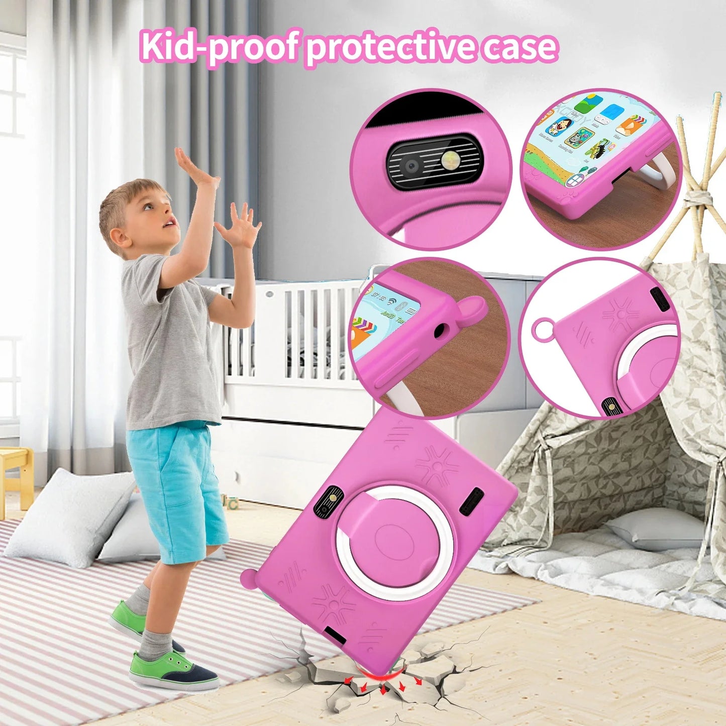 New version 7-inch mini Children's Tablet with 4GB RAM, 64GB ROM,