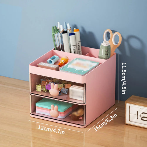 1PC Cartoon Storage Box Stationery Large Capacity Pen Holder