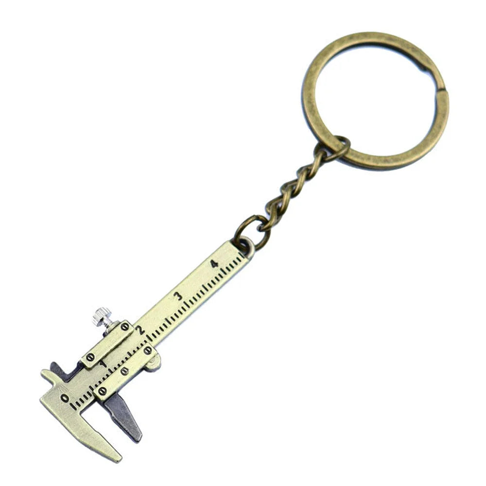 Mini Vernier Caliper Pocket Key Chain Keyring Ornaments Small 3D