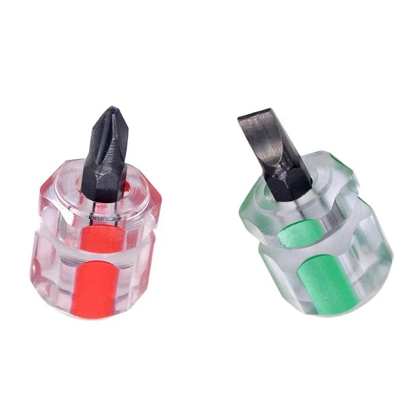 2-piece Mini Screwdriver, Short Handle Cross Head Slotted Star Micro ,