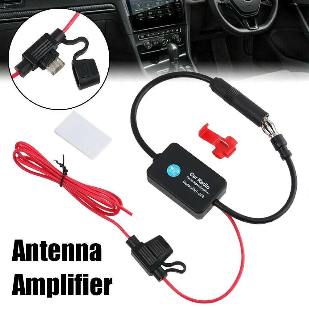 Auto Car Radio FM Antenna Signal Booster Amplifier Universal 12V FM