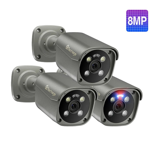Techage UHD 4K 8MP 5MP Security POE Camera Smart AI Human Detect